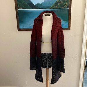 Free People Long Ombre knit Open Sweater